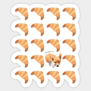 Corgi and Croissant Sticker